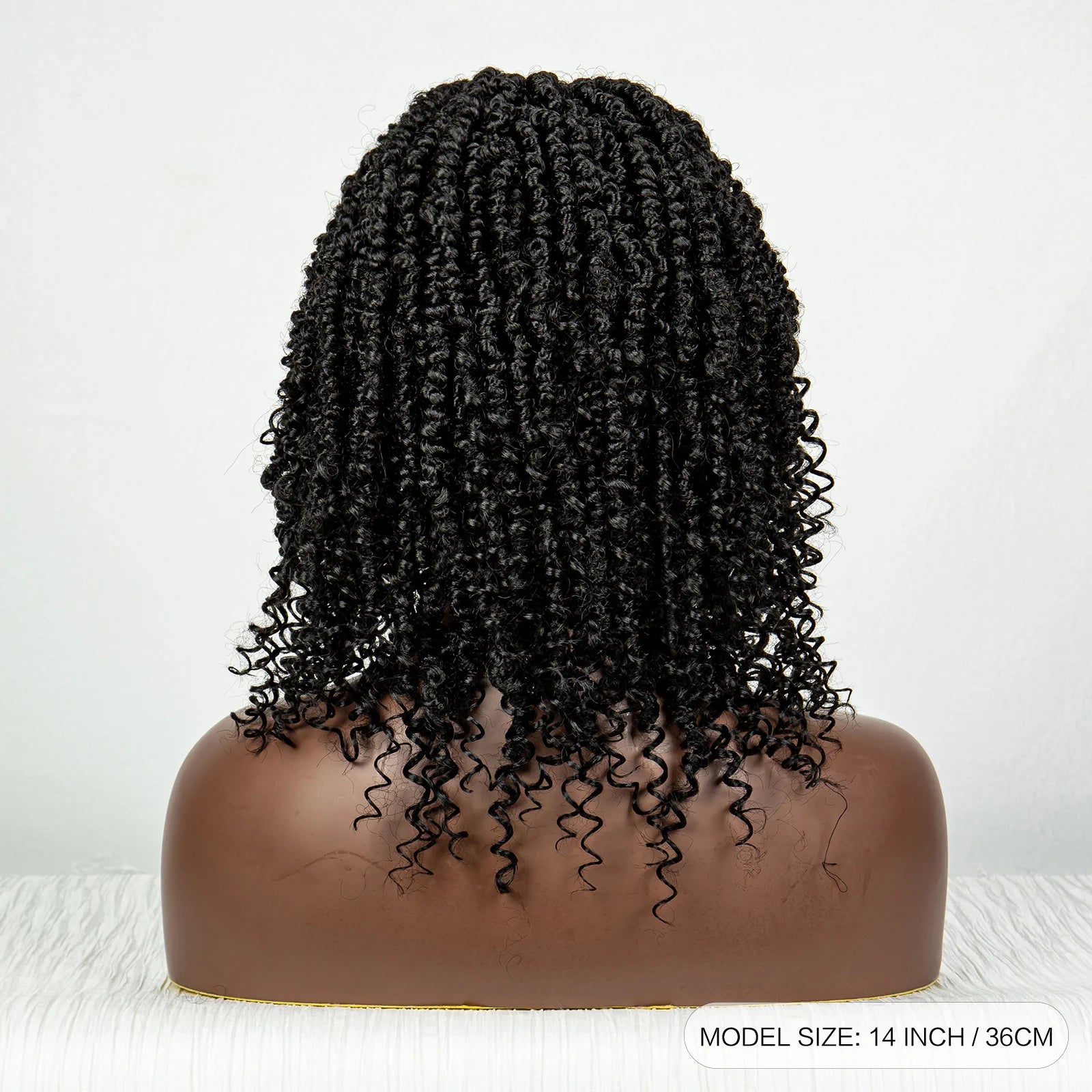 Short Curly Crochet Braided Wig with Baby Hair | Knotless Lace Front Wig for Black Women | Synthetic Braids Luxegan