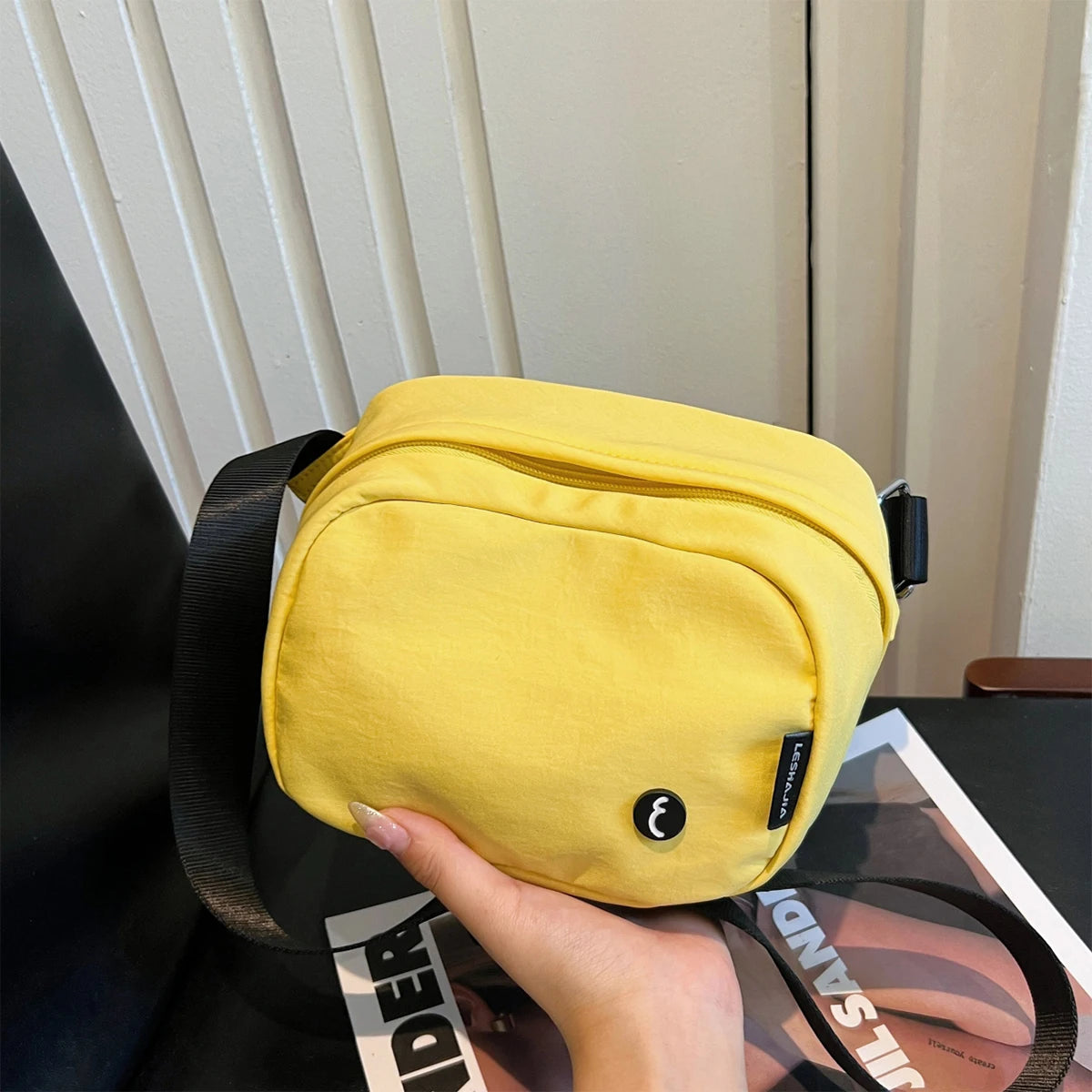 Nylon Solid Box Bag | Soft Mini Multi-Compartment Crossbody Phone Bag Luxegan