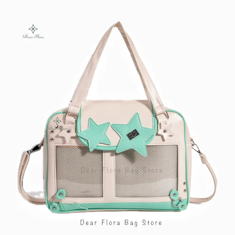 Y2K Trendy Star Ita Bag | Lolita Girl Transparent Display Crossbody | Fashionable DIY Star-Shaped Satchel | Cute Women's Shoulder Bag & Anime Purse (Model 210) Luxegan