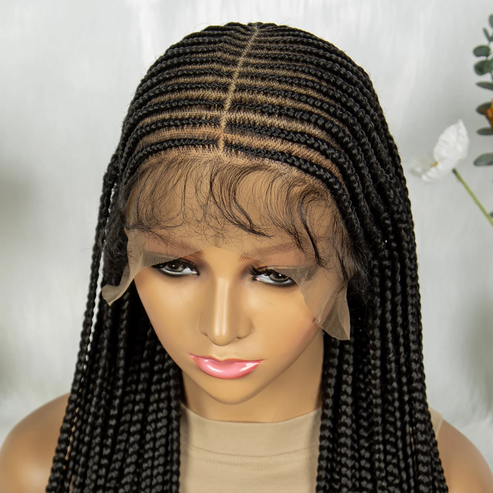 KIMA 36" Tribal Cornrow Braids Wig | Transparent Full Lace | Box Braids | Baby Hair Luxegan