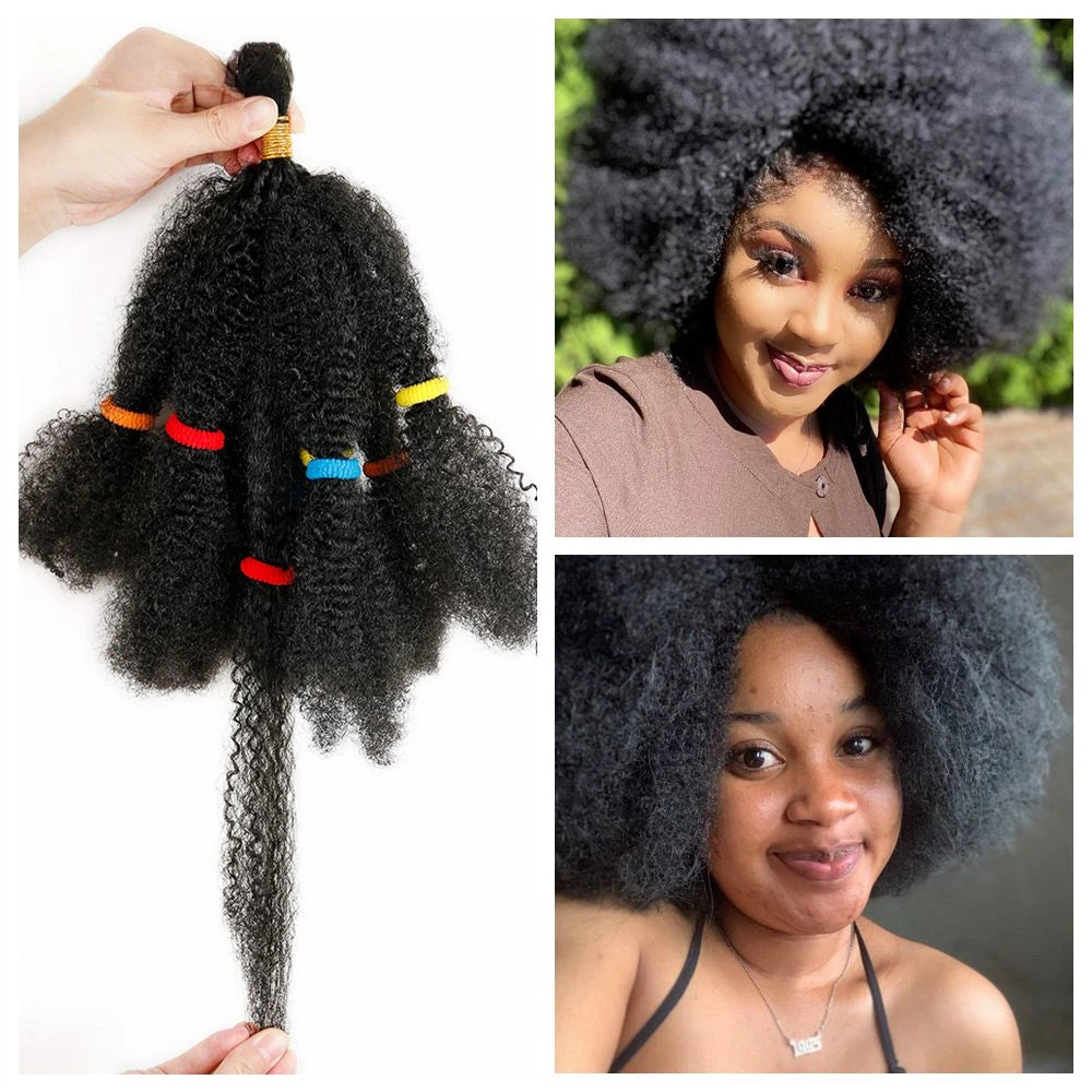 12" Frosted Afro Kinky Bulk Synthetic Hair for Crochet Braids | Short Curly Hair Extensions Luxegan