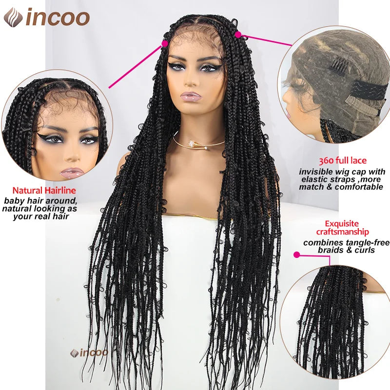 36" Butterfly Locs Crochet Wig | Full Lace Front | Knotless Braids | Baby Hair | Synthetic Luxegan