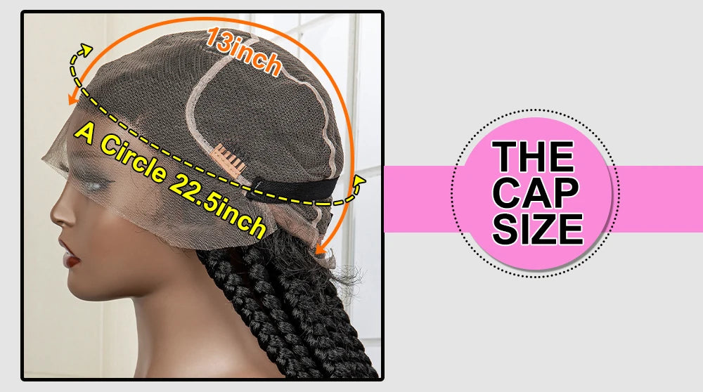Jumbo Cornrow & Knotless Box Braids Wig | Full Lace | Baby Hair | Black Women Luxegan