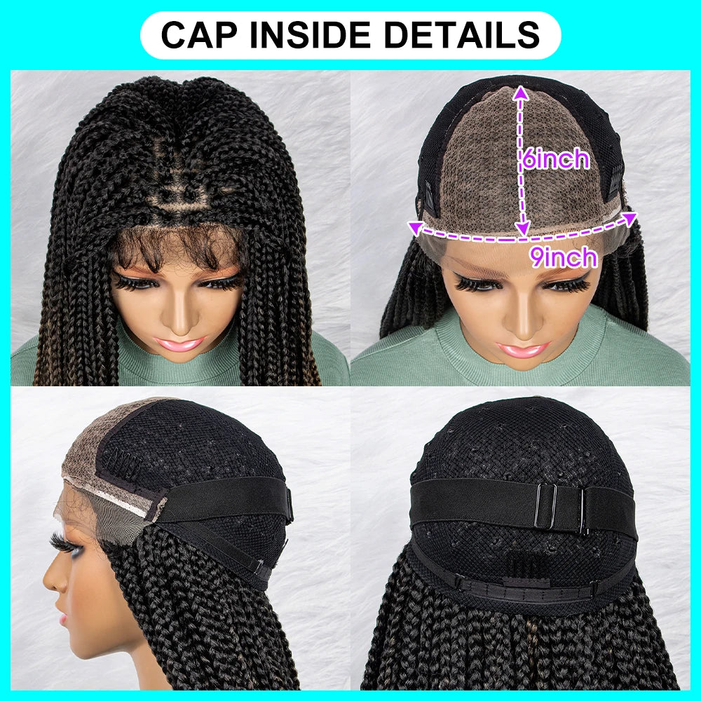 Gradient Water Wave Knotless Box Braids Wig | 9x6 Lace Front | Baby Hair Luxegan