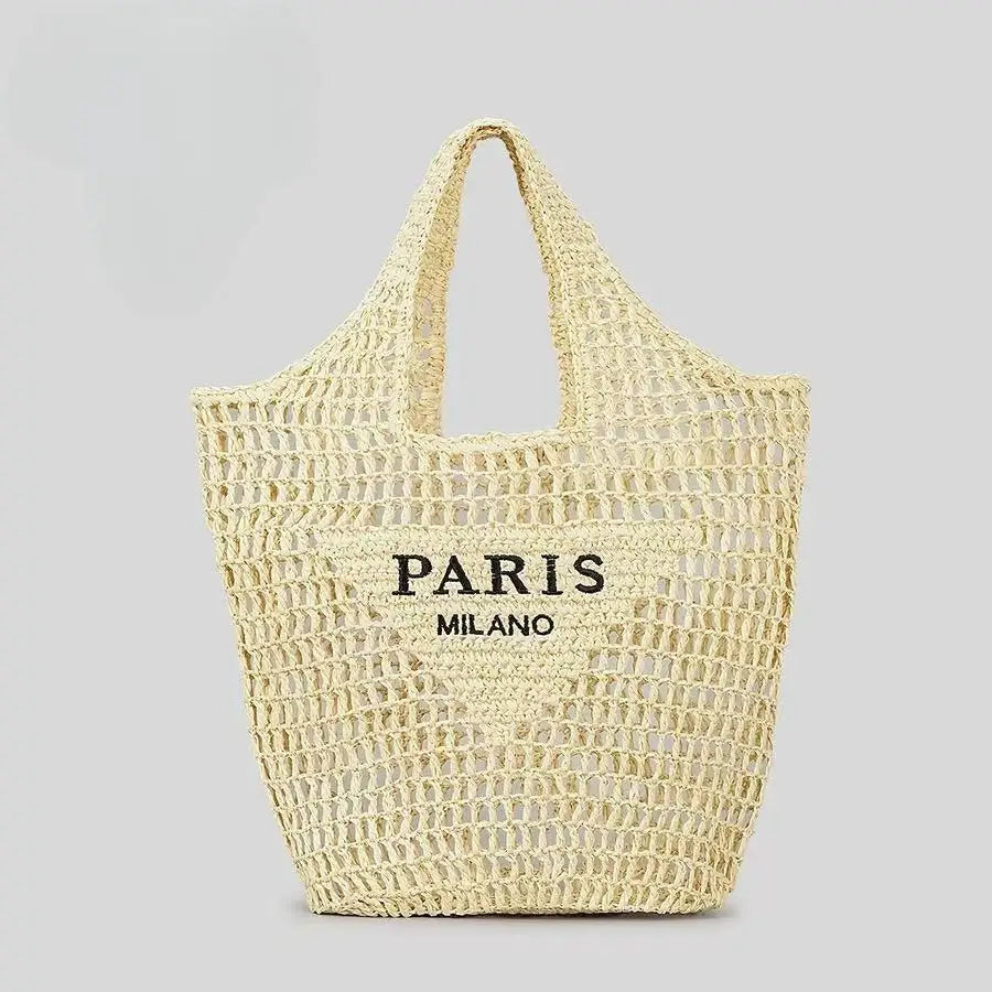 Soft Woven Summer Beach Tote | Large Capacity Hollow Out Handbag Luxegan