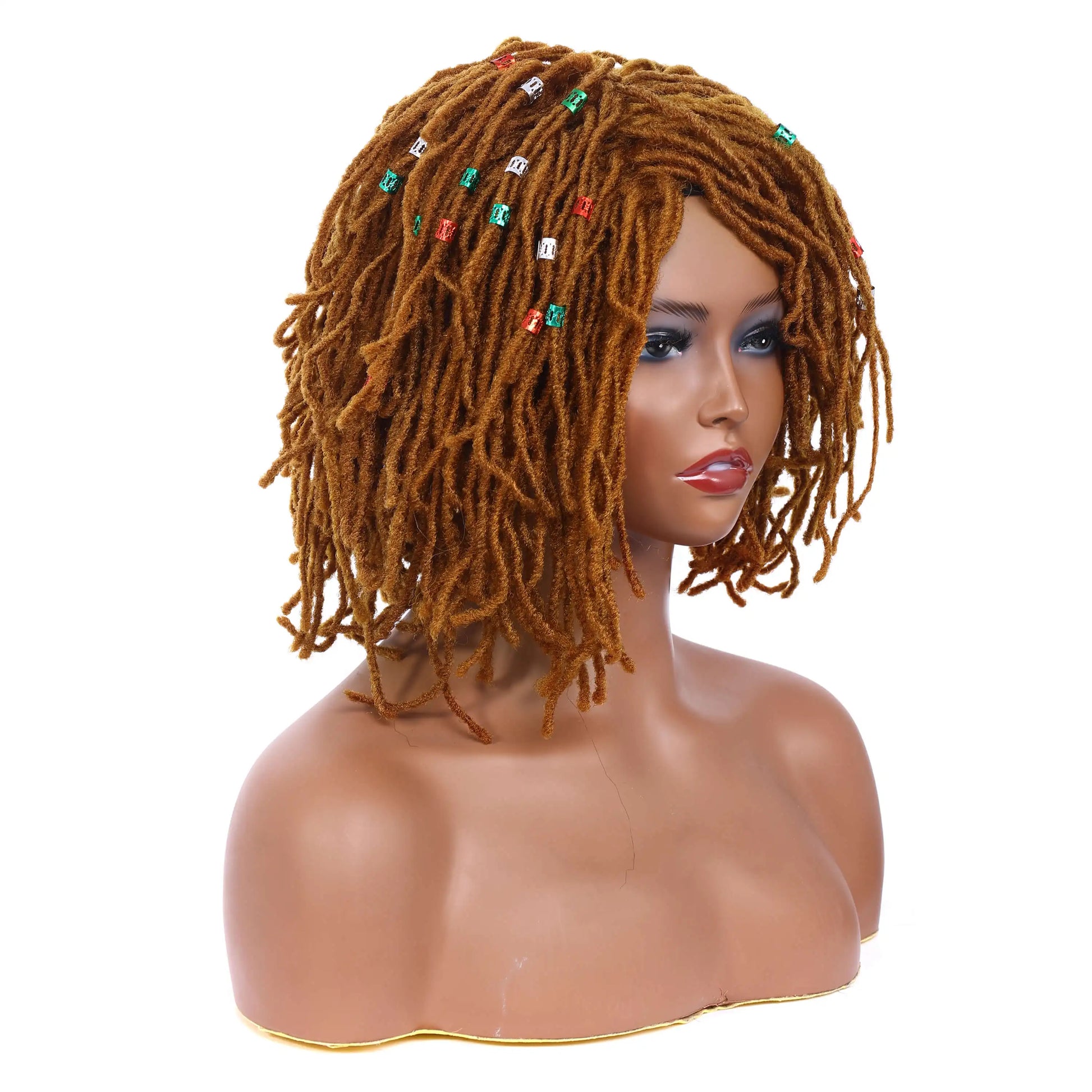 10" Braided Bob Wig | Afro Dreadlock Wig | Curly Ends | Synthetic Crochet Wig | Cosplay
