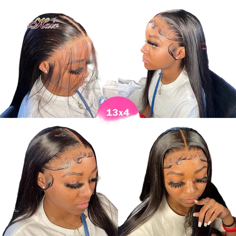 13x4 HD Straight Lace Frontal Wig | Sophisticated 100% Brazilian Human Hair | Elegant "Natural Color" Pre-Plucked Remy Wig | "Dignified" 14–34 Inch Silhouette for Radiant Versatile Styling Luxegan