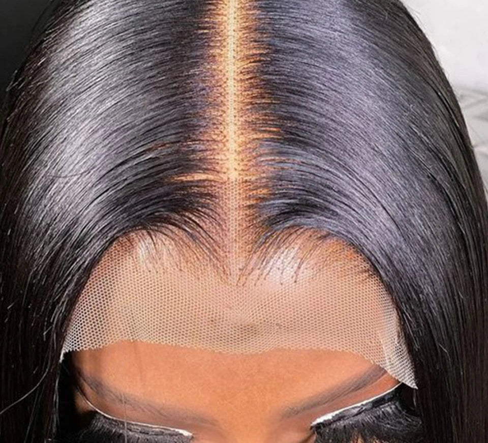 32 Inch Bone Straight T-Part Lace Front Wig | Transparent & Pre-Plucked Brazilian Remy Human Hair Luxegan