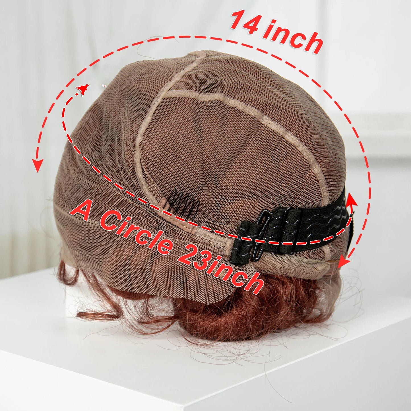 Short Cute Ginger Bantu Knotless Braids Wig | Full Lace Handmade Luxegan