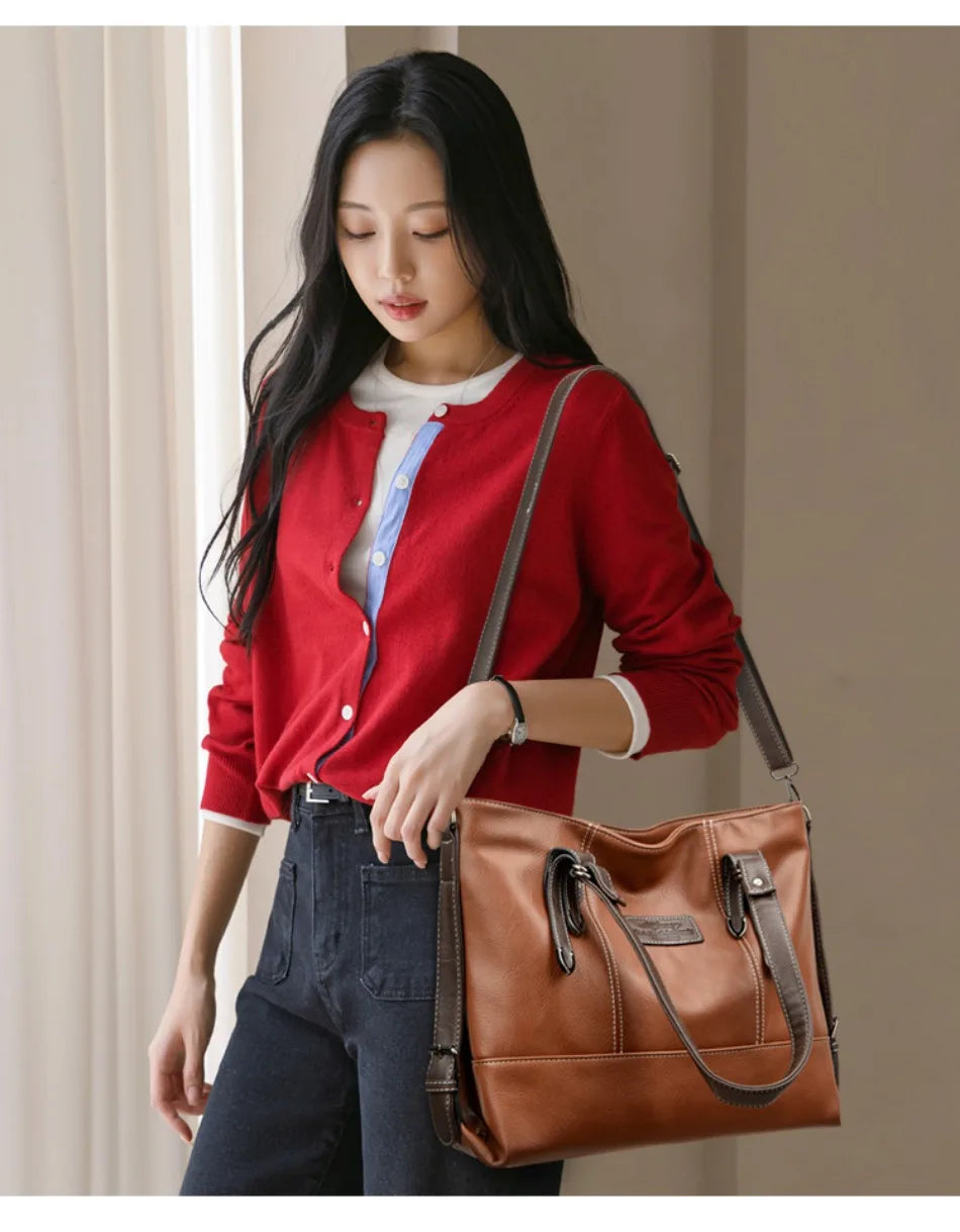 Four Arrows Genuine Brand Luxury Handbag | Top Quality PU Leather Large Shoulder Bag | Designer Crossbody with Sequined Accents & Color-Blocking Strap Luxegan