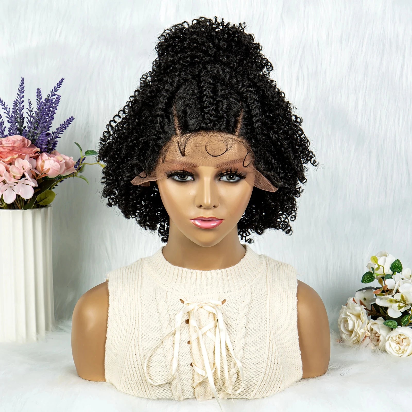 Braided Wigs Synthetic Lace Wig Braided Wigs With Baby Hair For Black Women Wig Jerry Curly Hair Wigs Curly Bob Wig Luxegan