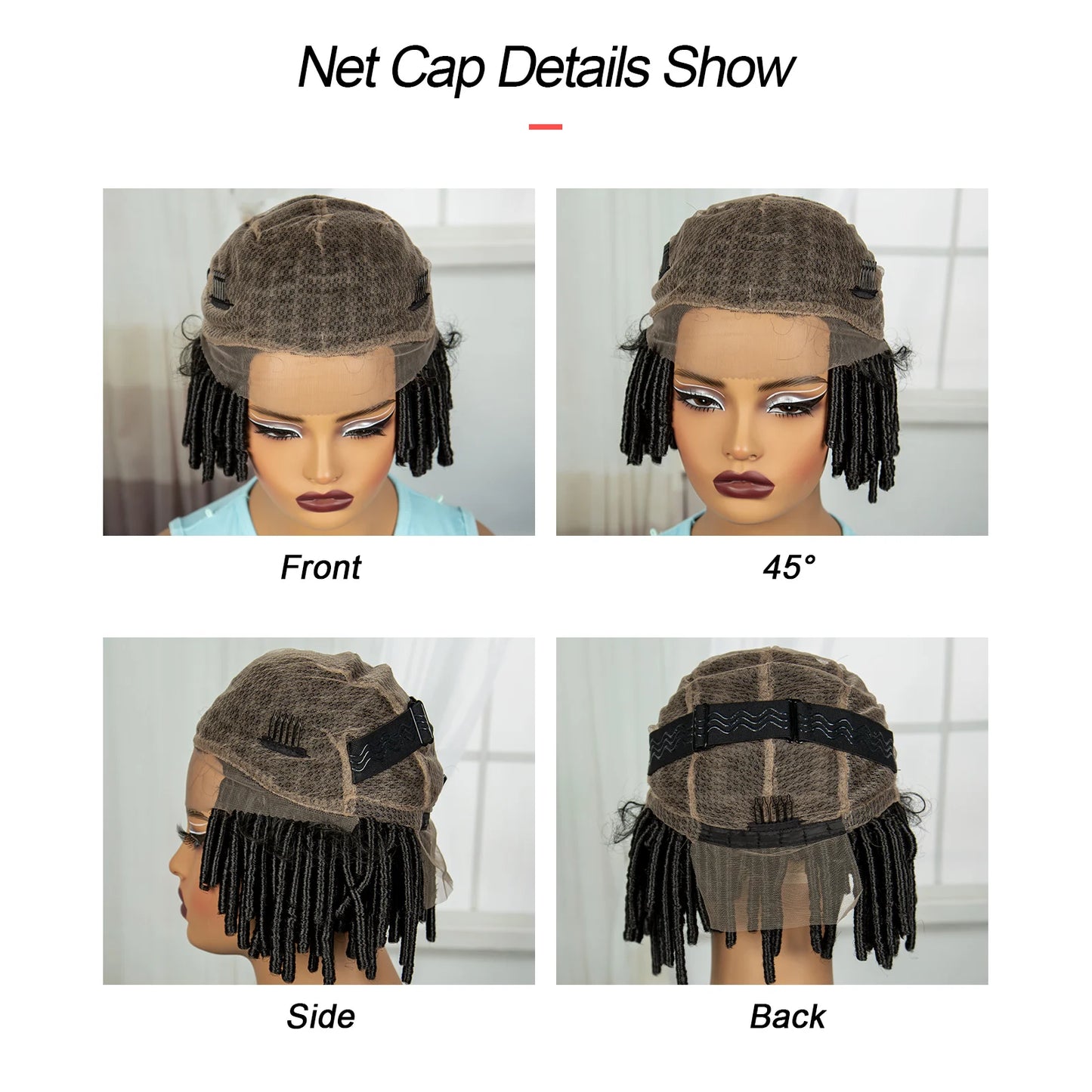 Short Square Knotless Dreadlock Braids Wig | Full Lace | Natural Locs | Black Women Luxegan