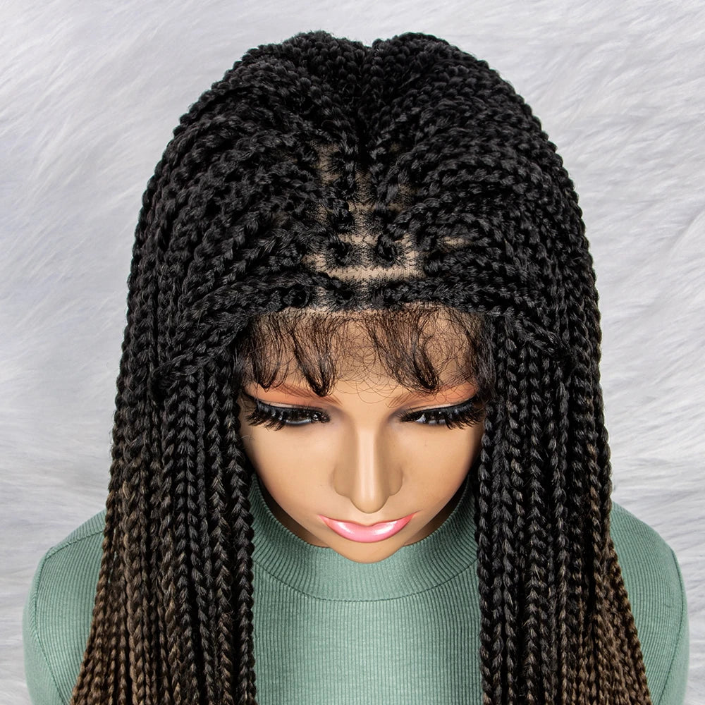Gradient Water Wave Knotless Box Braids Wig | 9x6 Lace Front | Baby Hair Luxegan