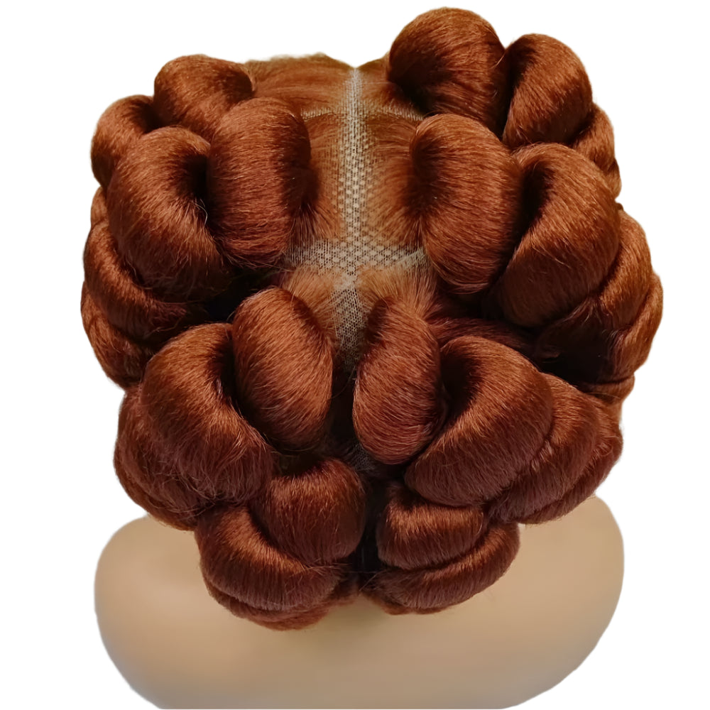 Short Cute Bantu Knotless Braids Wig | Transparent Full Lace | Handmade Luxegan