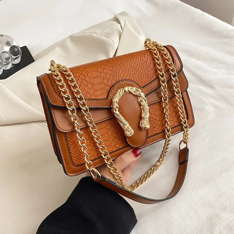 Gold Chain Crossbody Bag | Women's Fashion & Stylish Small Square Bag Luxegan