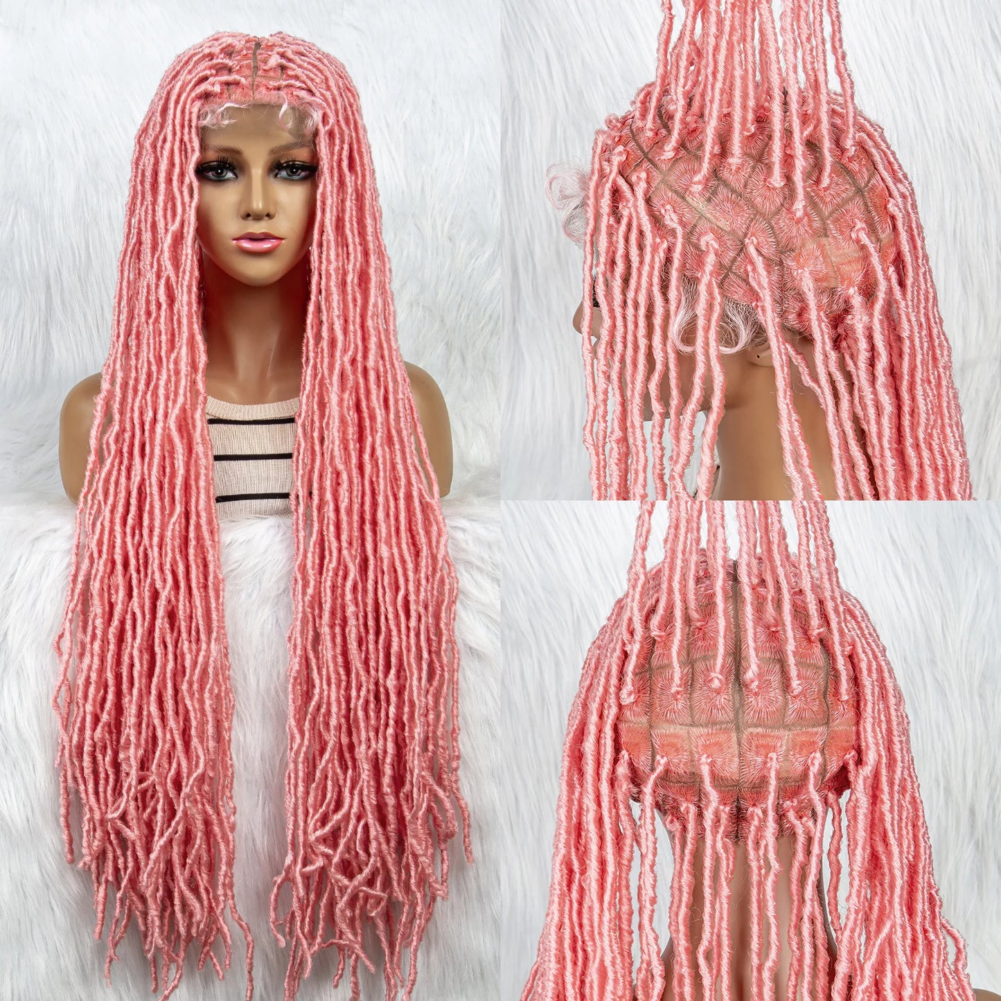 KIMA 36" Colorful Dreadlocks Braids Wig | Full Lace Front & Baby Hair Luxegan