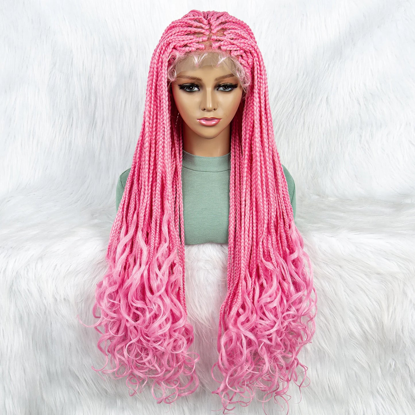 New HD Curly Goddess Box Braids Wig | Transparent Full Lace Luxegan