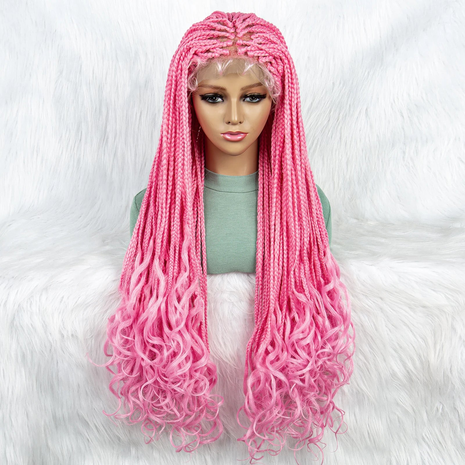 New HD Curly Goddess Box Braids Wig | Transparent Full Lace Luxegan
