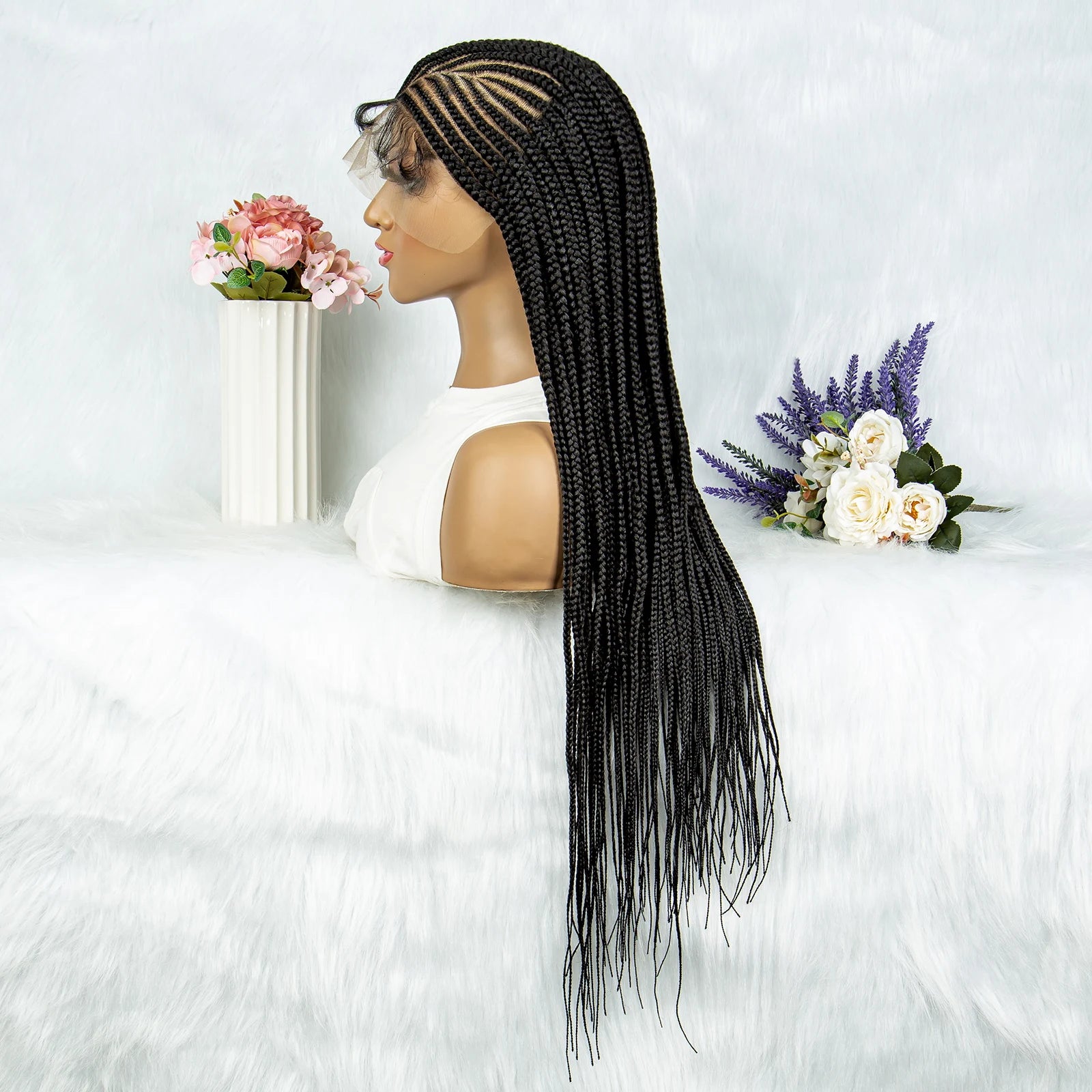 Fulani Cornrow Box Braids Wig | Full Lace | Baby Hair | Black Women Luxegan