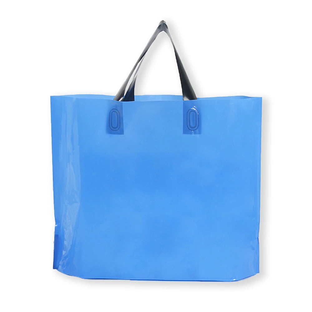 Custom Logo Plastic Shopping Bags | Personalized Small Business Boutique Retail Bags | Premium Gift Packaging with Handles for Parties, Weddings, and Events (20/50pcs Sets) Luxegan
