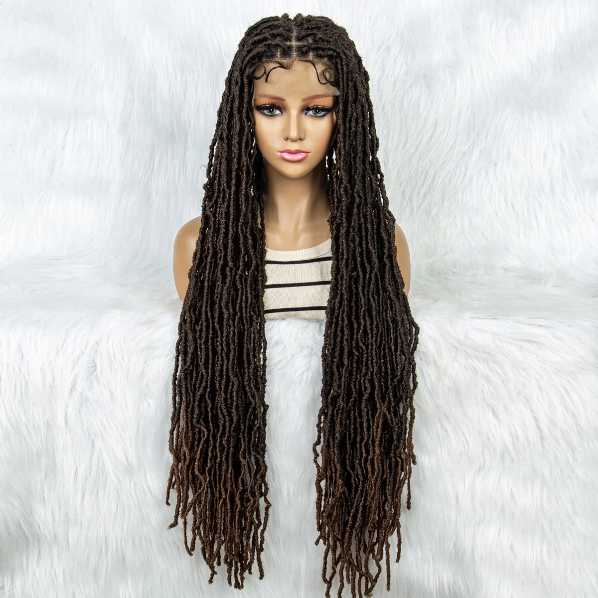 Pink & Blue Braided Wig | Full Lace Butterfly Locs & Dreadlocks