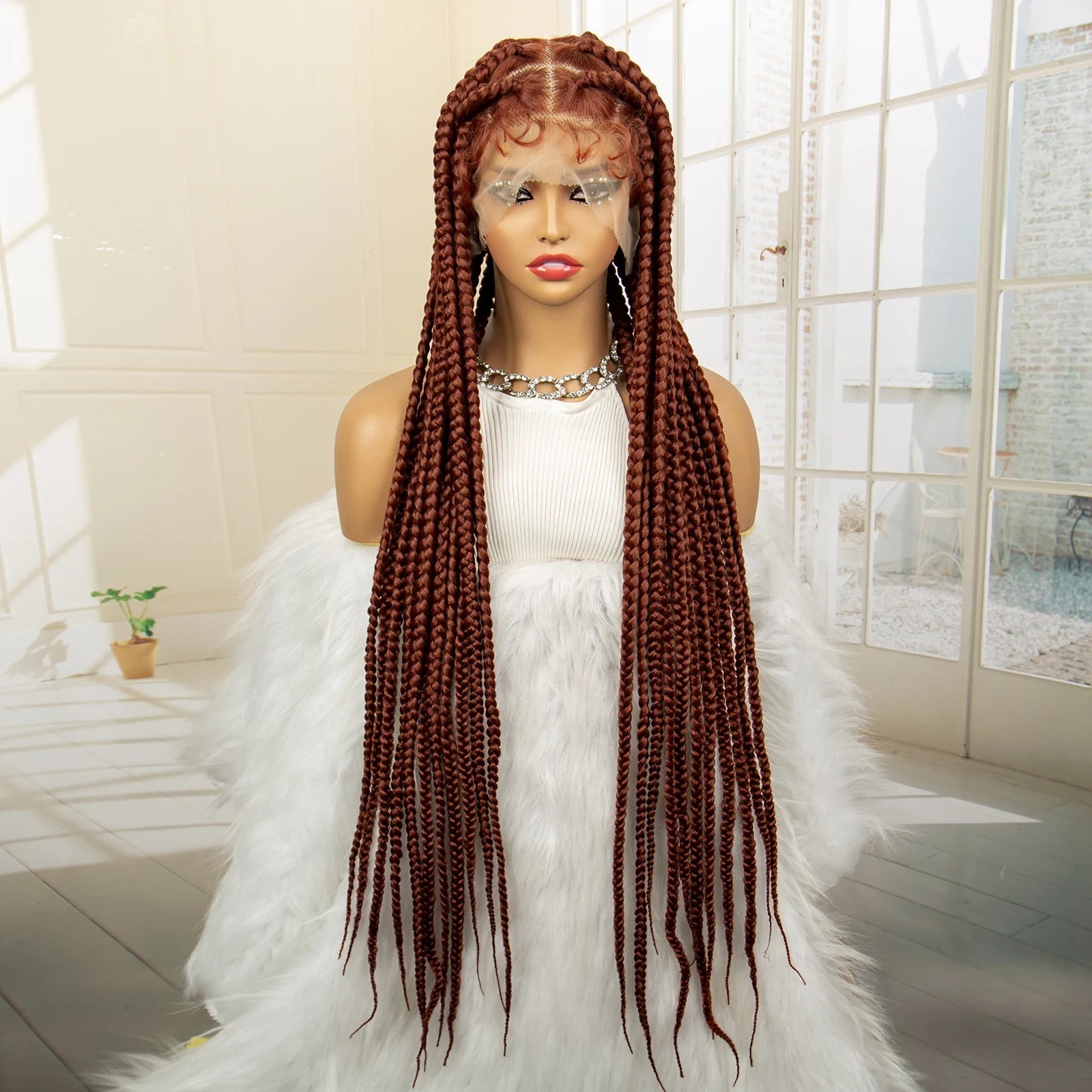 Jumbo Cornrow & Knotless Box Braids Wig | Full Lace | Baby Hair | Black Women Luxegan