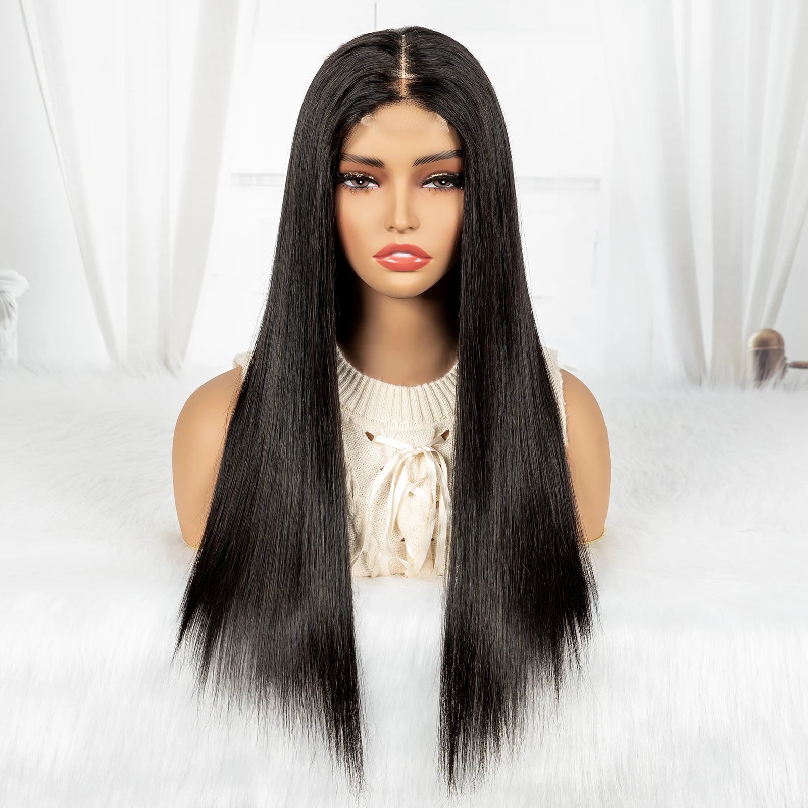 16A Double Drawn 1BT4 Chocolate Brown Bone Straight Wig | 2x6 Real HD Lace Raw Vietnamese Virgin Human Hair Luxegan