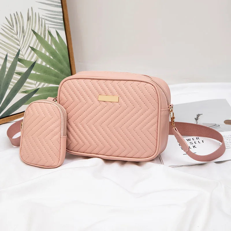 V-Embroidered Niche Bag | Casual Small Square Camera & Messenger Bag Luxegan