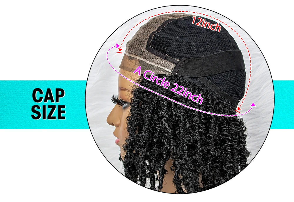 14 Inch Box Braids Wig | 9x6 Lace Frontal | Curly Ends