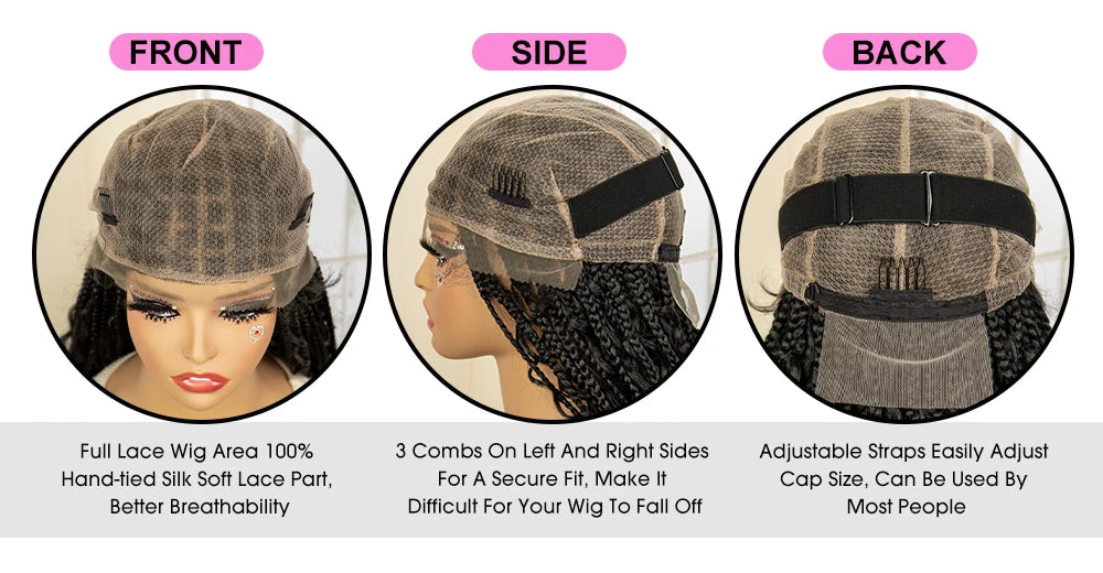 32 Inch Senegalese Twist Braided Wig - Knotless - Full Lace - Synthetic - with Baby Hair