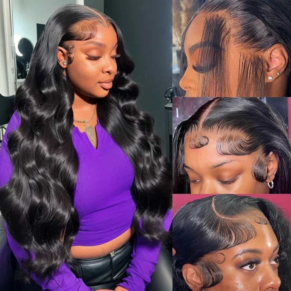 200% Density Body Wave Human Hair Lace Front Wig | 13x6 HD Transparent & 13x4 Loose Wave Frontal Wig (Pre-Plucked Remy) Luxegan
