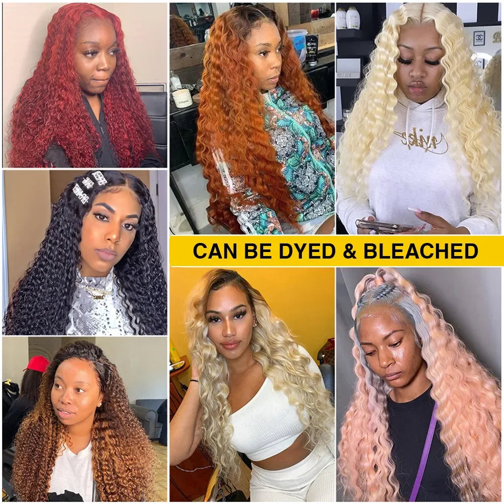 Honey Blonde Highlight Deep Wave HD Lace Wig | Sophisticated 13x6 & 13x4 Transparent Frontal | Elegant "Brazilian Remy" 26+ Inch Silhouette | "Dignified" Pre-Plucked Curly Human Hair for Radiant Versatile Styling Luxegan