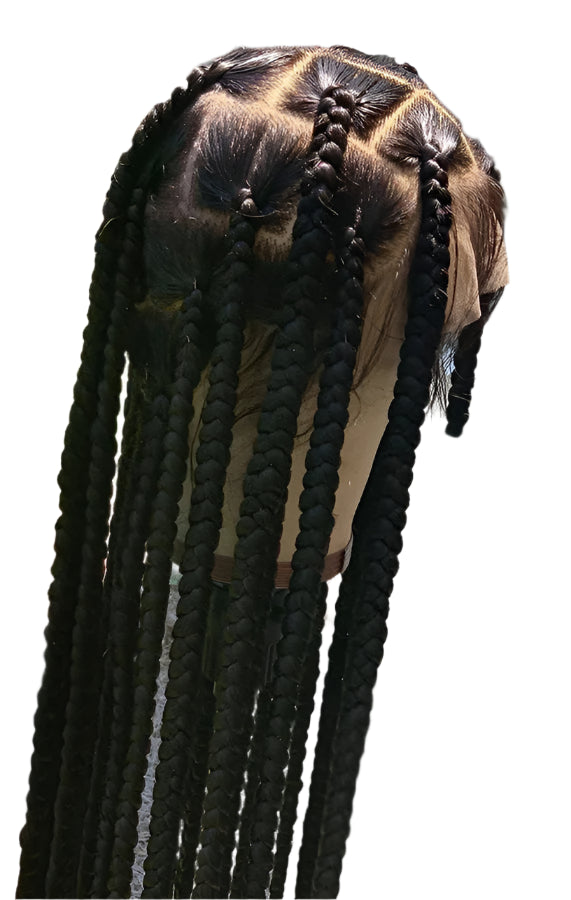 36" Jumbo Knotless Cornrow Braids Wig | Incoo HD Full Lace Braided Wig | Transparent Lace | Black Women