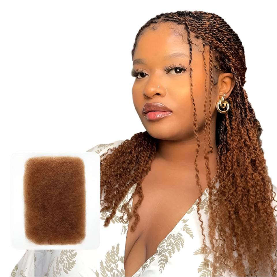 Afro Kinky Bulk Human Hair for Braiding & Dreadlocks | 100% Virgin Brazilian Remy Extensions (50g) Luxegan