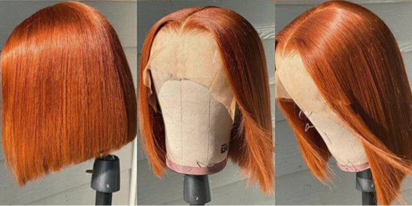 Orange Ginger Straight Bob Wig | 13x4 HD Transparent Lace Front Brazilian Human Hair (Pre-Plucked) Luxegan