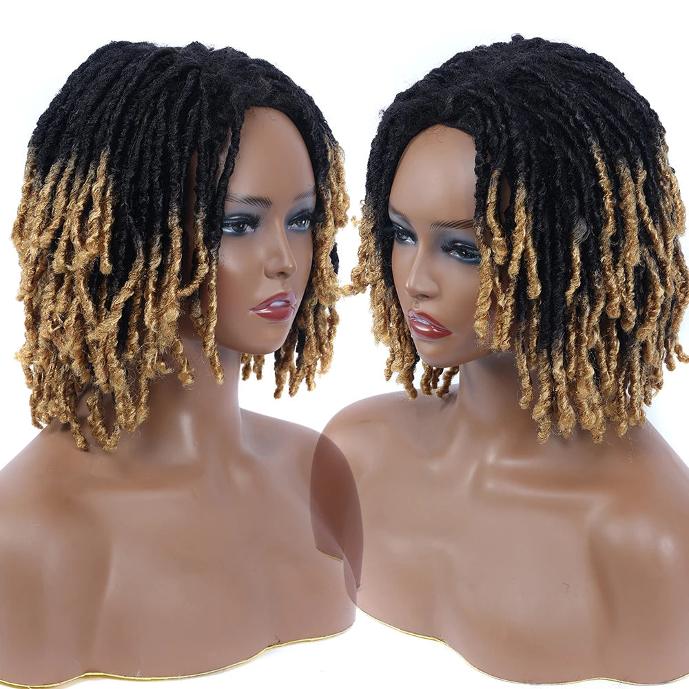 10" Braided Bob Wig | Afro Dreadlock Wig | Curly Ends | Synthetic Crochet Wig | Cosplay