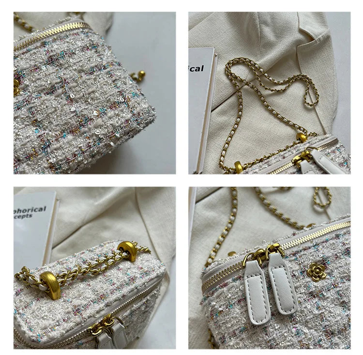 Women's Shoulder Bags | Popular Niche Crossbody Bag & Wool Chain Small Square Bag Luxegan