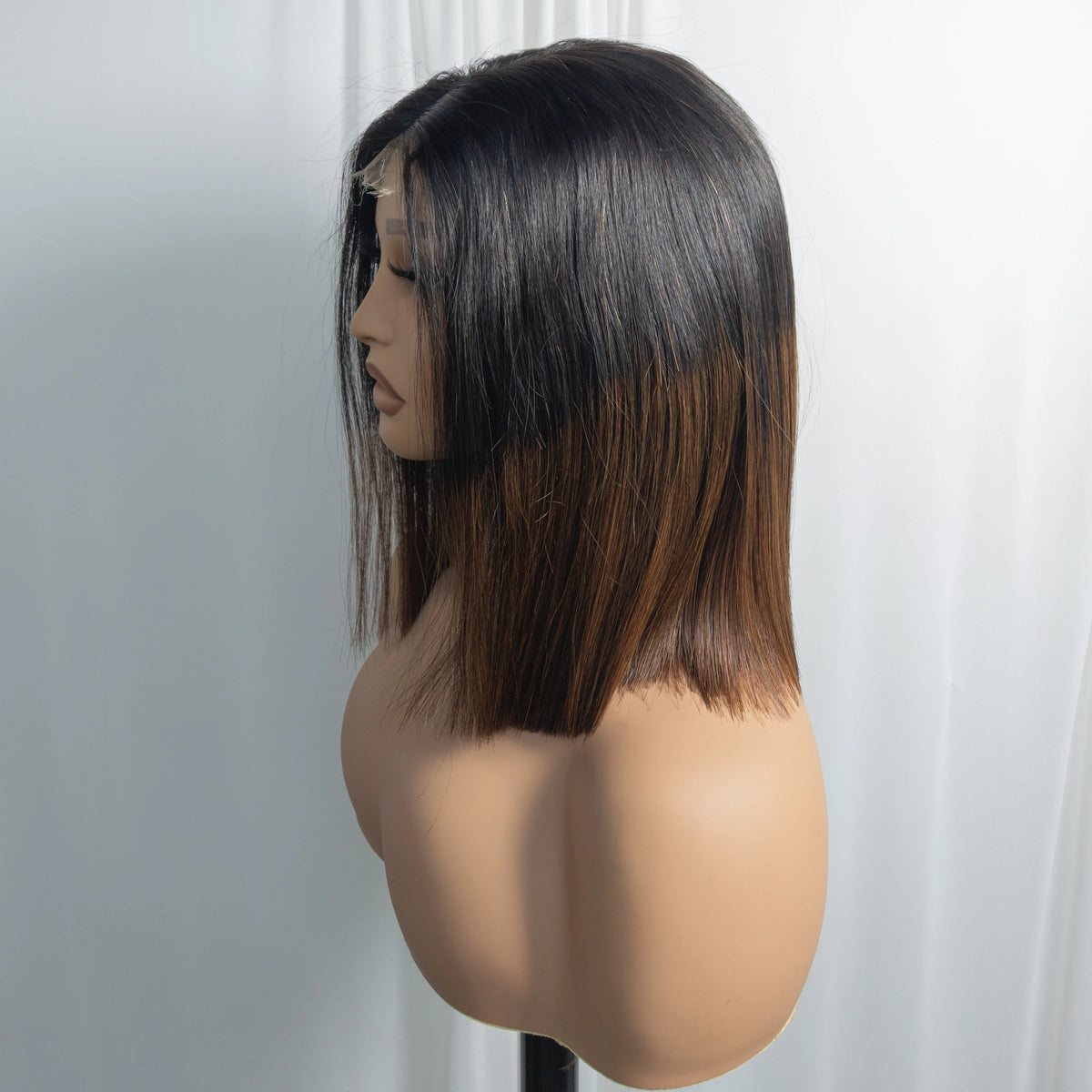 300% Density Vietnamese Raw Human Hair Bob Wigs 2x6 HD Lace Closure Bone Straight Bob Wigs Chocolate Brown 1BT4 Short Bob Wigs