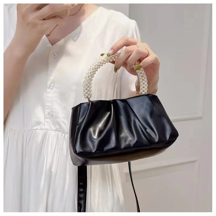 Fashion Pearl Handle Women's Dinner Clutch | Luxury Designer Handbags & Small Messenger Bag Luxegan