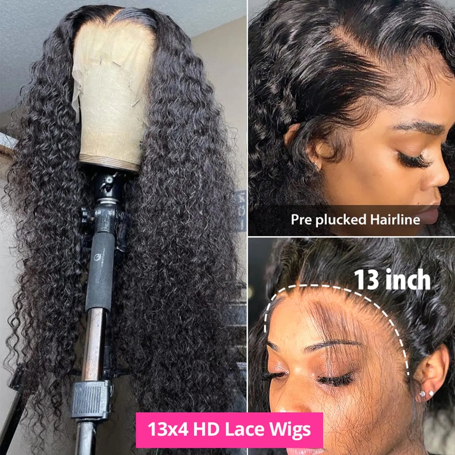 Deep Wave 13x6 HD Transparent Lace Front Human Hair Wig | Brazilian Water Wave 13x4 Lace Frontal & 4x4 Lace Wigs for Women Luxegan