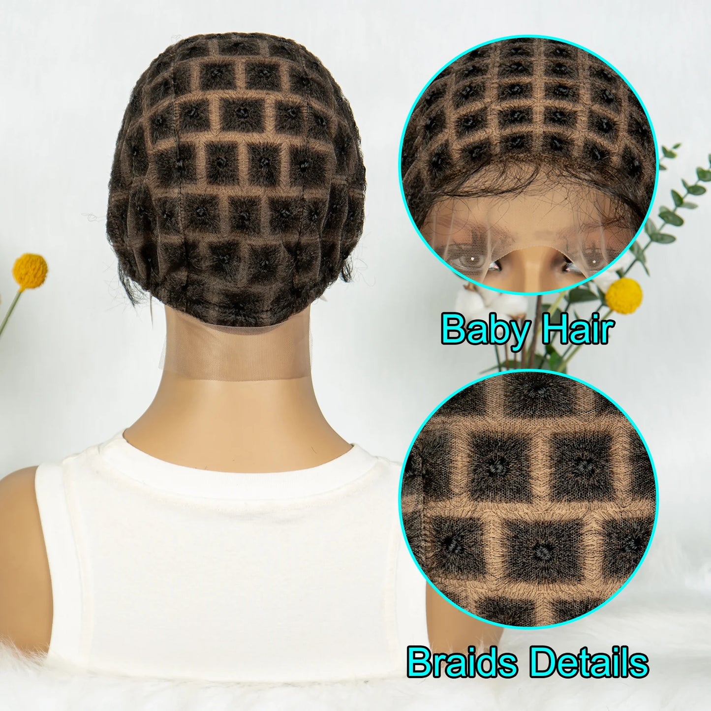 KIMA Pre-Parting Crochet Braid Mesh Cap | Boho Style | Baby Hair Feature Luxegan