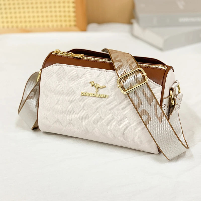 Luxury Checkered Messenger Bag | Soft Square Crossbody Purse Luxegan