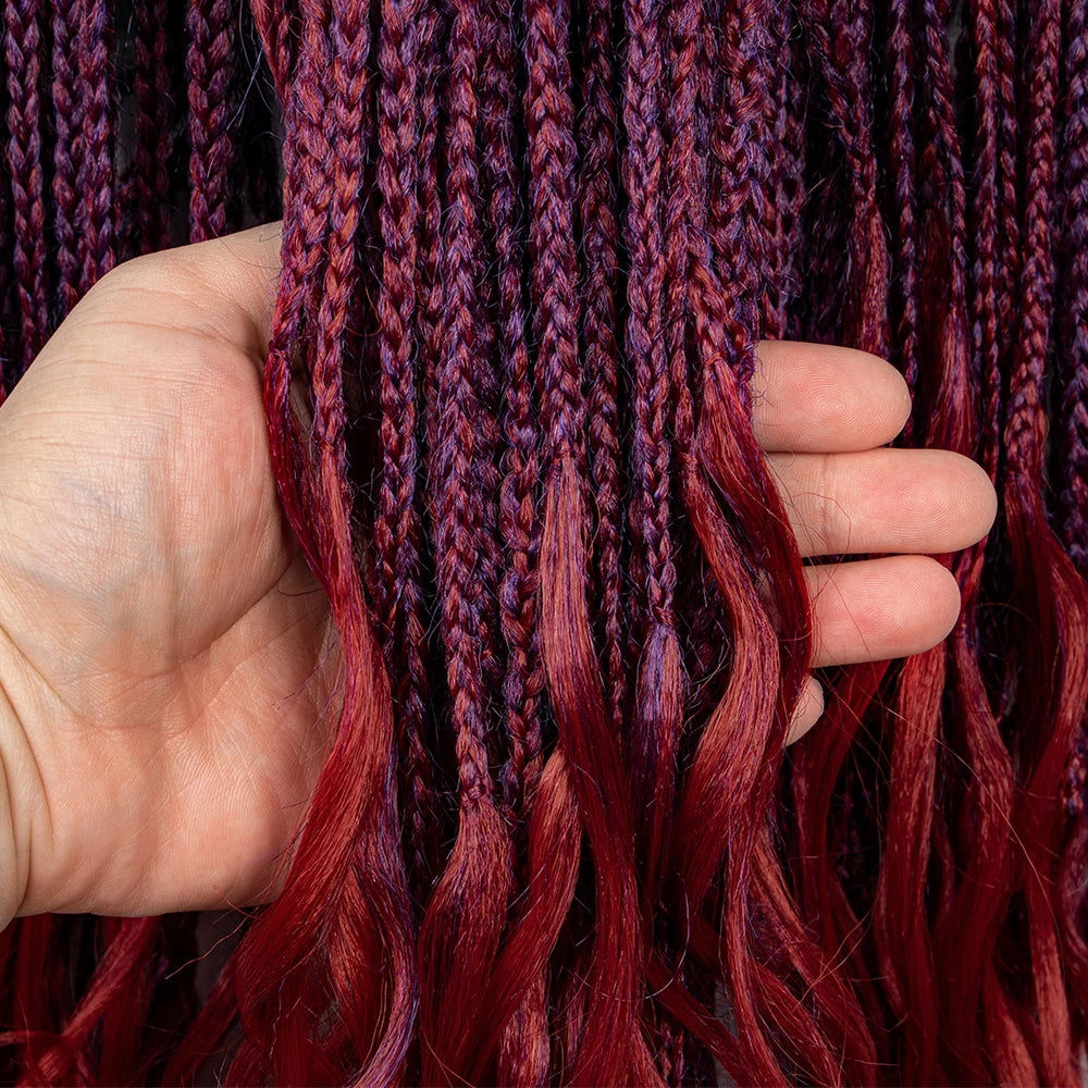 Gradient Water Wave Knotless Box Braids Wig | 9x6 Lace Front | Baby Hair Luxegan