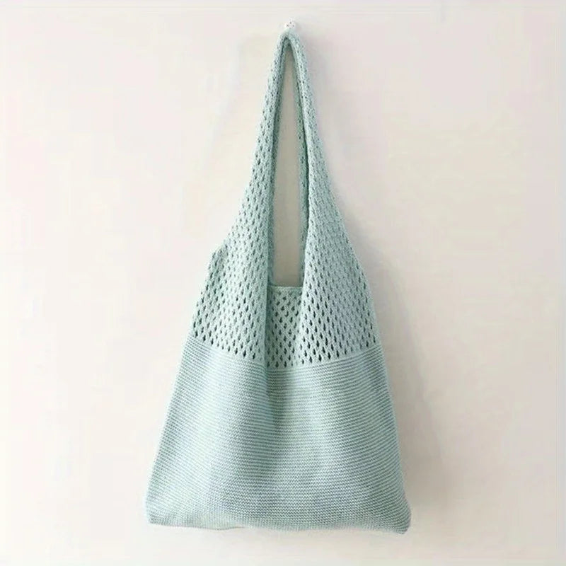 Large Capacity Retro Hollow Crochet Bag | Spacious Interior for Daily Essentials & Ideal for Grocery Shopping or Travel Luxegan
