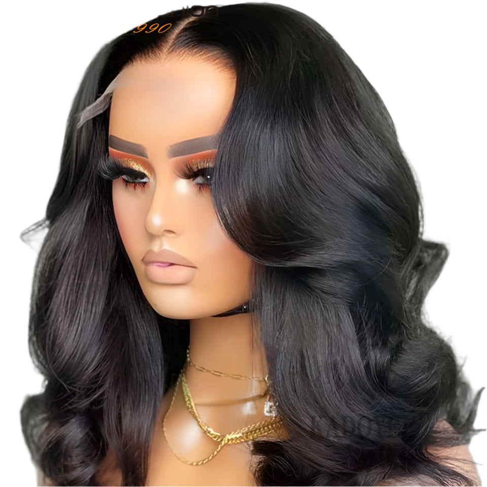 180D Body Wave Human Hair Wig | 13x5x1 Lace Part Bob & Frontal Wigs (Brazilian Remy) Luxegan