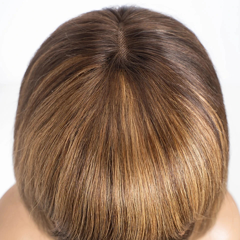 Rebecca Ombre Blonde Brown Bob Wig | 3x1 Part Lace Human Hair Luxegan