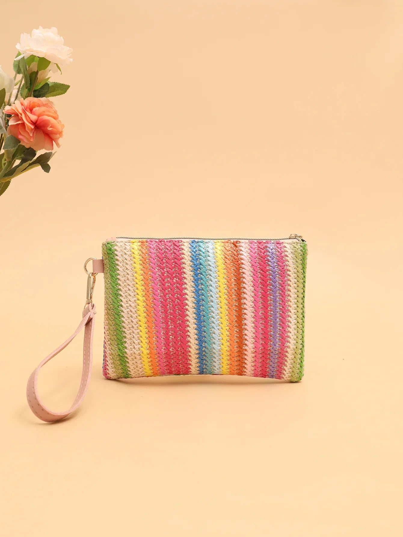Rattan Knitting Women's Straw Bags | Fashion Colorful Summer Beach Clutch Bag & Woven Wristlet Bag Luxegan
