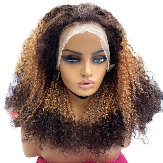 350% Density Pixie Curly HD Lace Frontal Wig | Bouncy Burmese Human Hair Luxegan