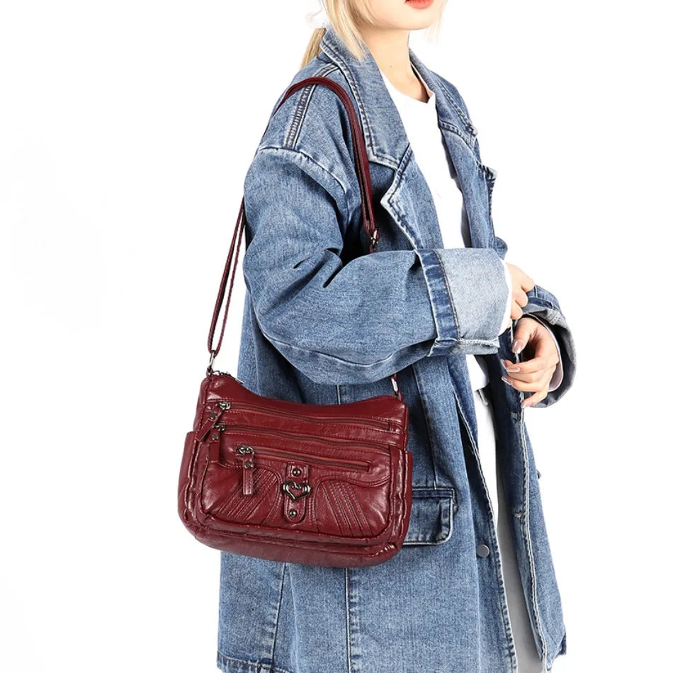 Messenger Sling Bag for Men | PU Small Zipper Crossbody Pouch Luxegan