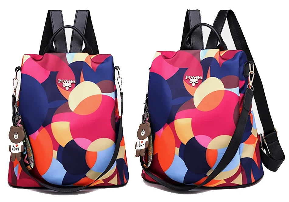 Fashion Women's Oxford Cloth Backpack | Lightweight School Bag for Teenage Girls | Trendy Ladies Travel Bagpack with Ribbon Decoration | Stylish Daily Mochila Feminina Luxegan
